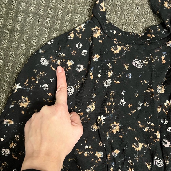 IRO Womens Casual Long Sleeve Floral Tie Neck Maxi Dress Black Size 40 Us 8 - Picture 11 of 14